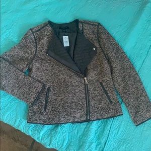 Ann Taylor Quilted Tweed Moto Jacket
